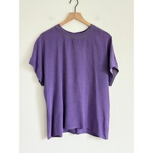 Vintage 90s Linda Allard for Ellen Tracy Silk Blouse Retro Chic Paisley Print 14